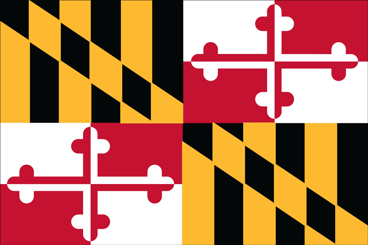 12x18" Nylon flag of State of Maryland